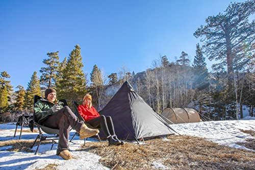 Дод Ичи Еден пол шатор за кампување - Пространа шатор во стил на тепи/типи за кампување - црно