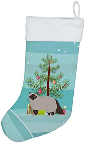Богатства на Каролина CK4570CS BIRMAN CAT MERRY CHRISLE CHRISTHR CHIRNAS, камин што виси чорапи Божиќна сезона забава Декорации за семејни