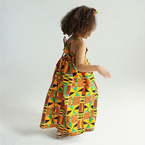 Летно дете бебе девојчиња без ракави дашики африкански фустан Традиционален етнички стил без грб фустани облека