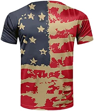 Печати маица за печатење на starsвезди и ленти за мажи Американско знаме САД Ден на независност на 4-ти јули во јули, војник за кратки