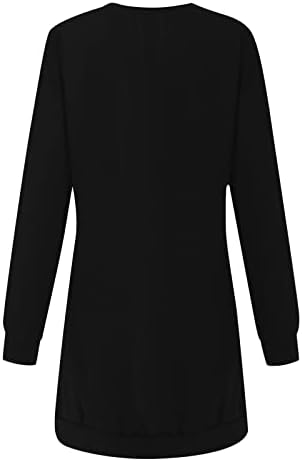 Twgone Chistmas Fuestes for Women 2023 Долг ракав џемпер фустан екипаж на екипажот лабав фит пулвер џемпери фустан