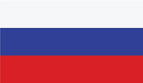 Налепница за декорации со знаме на Русија 2-пакет | 5-инчи од 3-инчи | Премиум квалитет винил | PD516