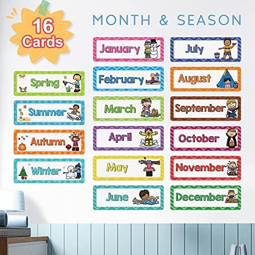 Lachilly 3 теми денови од неделата/сезонски/месеци од годината Флеш картички предмети за наслови на огласни табли за декорација на училници