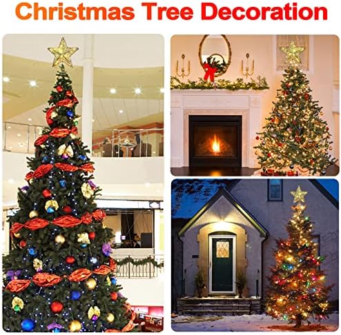 Осветлена toвезда на новогодишната елка, toвездено дрво со светла за украсување на домашни забави за новогодишна елка, управувана