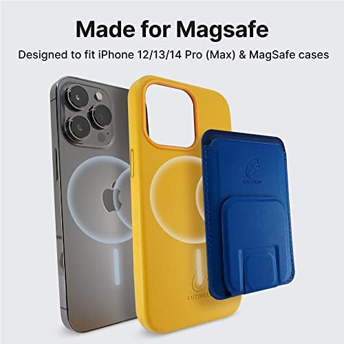 Cuzjolly iPhone 12/13/14 Faux Leather Card Carder Wallet Kickstand Standard Type [Единствени бои компатибилни со Magsafe] за 6.1inch