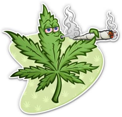 Смешен зглоб за пушење на лисја од марихуана - 12 Винил налепница водоотпорна декларација