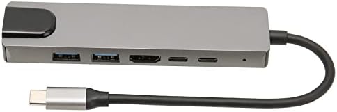 USB C Ethernet центар, Type C до HDTV HUB HD 6 во 1 мултимедијален интерфејс со голема брзина за компјутер