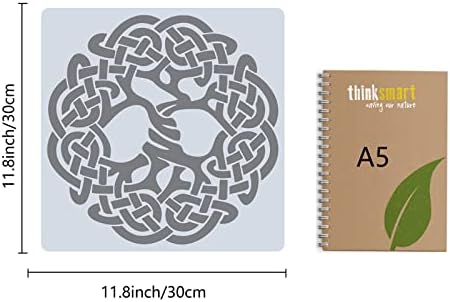 Горгекрафт голема келтска трикетра јазол матрици дрво на животни шаблони 12x12 инчи еднократно тркалезно пластично квадратно цртање матрици