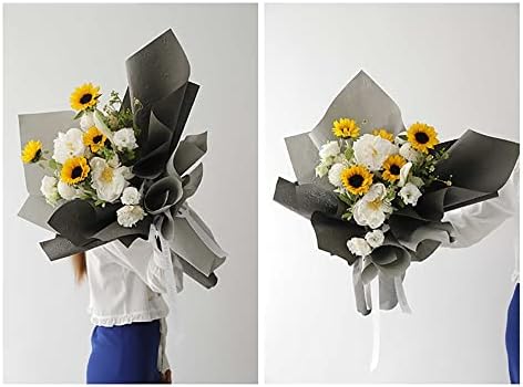 Wxynhhd 10 парчиња врежана три-димензионална хартија цвеќиња букет монохроматски пакување хартија за завиткување