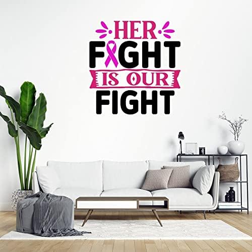 Нејзината борба е нашата борба Винил wallид Деклас розов панделка wallид налепници се борат против рак свесност Декл декоративни декоративни
