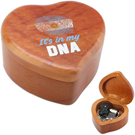 Аргентина Тоа е во мојата ДНК дрвена музичка кутија со форма на срцева форма на музички кутии гроздобер дрвена кутија за подарок