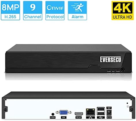 9-канали 4K NVR работа со 1080p/3MP/4MP/5MP/8MP ONVIF компатибилни IP камери Ultra HD мрежа CCTV видео рекордер Облак P2P Далечински