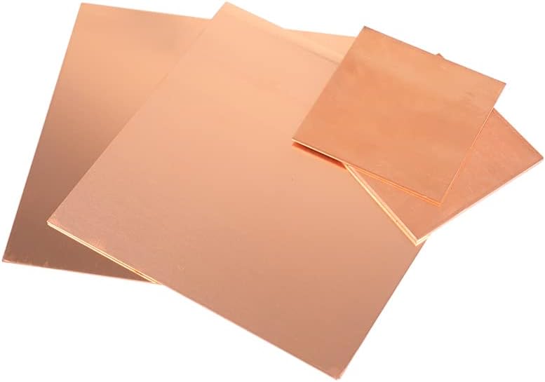 DXCAICC бакарен лист 99,9% чиста бакарна плоча со висока чистота суровини 100x200mm за DIY рачно изработен материјал погоден за