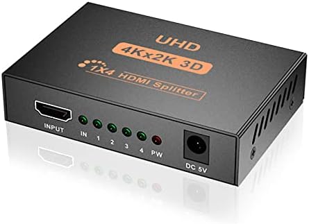 HDMI-компатибилен Сплитер 1 на 4 Out 4 Way Дистрибутер поддржува 3D 4K 1080P за ТВ-кутија за ДВД плеер HDTV