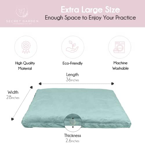 Тајната градина голема перница за медитација во Забутон - Медитација МАТ за да се постигне целосна спокојство - Забутон Мат за