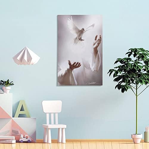 Светиот дух постери Ангели и гулаби wallидни уметности религиозна wallидна уметност платно постери и отпечатоци wallидни уметнички