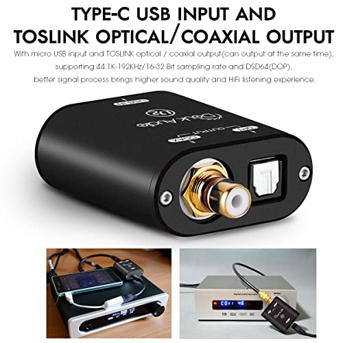 Дук Аудио У2 XMOS XU208 Дигитален Интерфејс, USB ДА TOSLINK Коаксијален/Оптички Аудио Адаптер, ЗА DAC/Preamp/Засилувач, Поддршка PCM &засилувач;