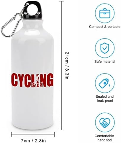 Велосипедизам алуминиумско шише со вода за еднократно спортско торбичко чаша со карабинер за патувања во канцеларија за внатрешни