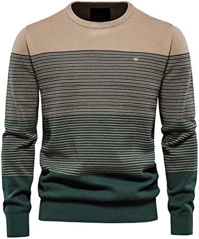 Машки џемпер од вратот меки случајни џемпери за мажи класичен џемпер џемпер со долги ракави пулвер врвот со работ на лента