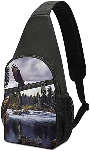 Игл Хок Трендовски лагер торба со лежење ранец на рамото лесна торба за градите за пешачење за патувања