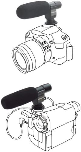 Микрофон со пушка за видео кондензатор Polaroid Pro за Samsung SMX-F43, F44, F40, F54, F50, F53, H204, H200, H203, H205, H300, H303, H304, H305, Q10, Q10, P300, P100, K45, S10, S16 , S16 Камкордер