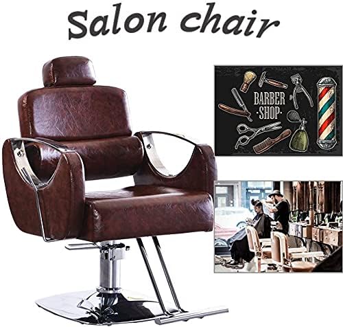 Салон стол хидрауличен стол за бизнис или дом, бербер стол, стол за стилисти за коса, стол за лифт 45-55 см, опрема за хидрауличен