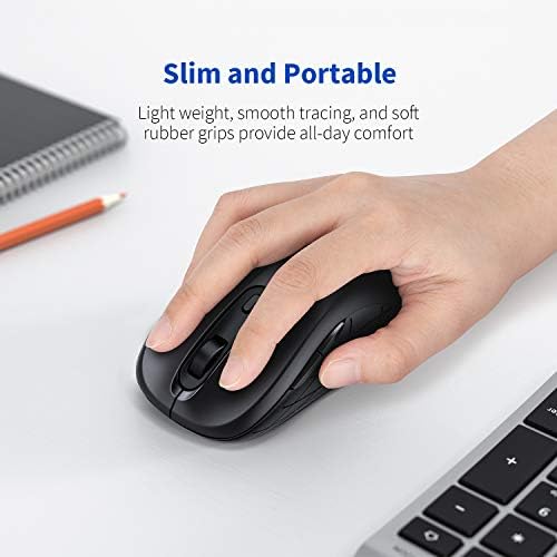 VssoPlor Bluetooth Macbook Глувчето, Безжичен Пренослив Тивок Мулти-Уред Лаптоп Глувчето Компјутер Глувци За Windows/Mac OS-Црна