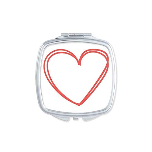 Денот На вљубените Срце Двојни Линии Огледало Пренослив Компактен Џеб Шминка Двострано Стакло