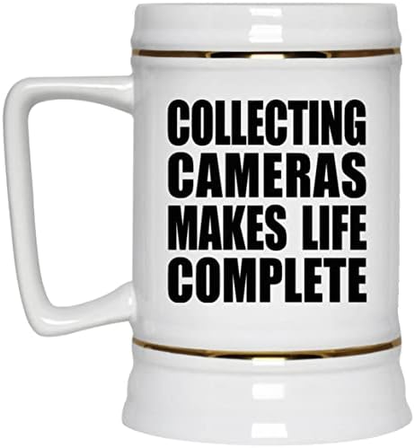 Дизајнирајте Камери За Собирање Го Прави Животот Комплетен, 22оз Пиво Штајн Керамички Танкар Кригла Со Рачка За Замрзнувач, Подароци За