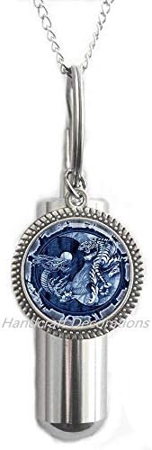 HandcraftDecorations yin-yang змеј и тигар урн астрологија кремирање урдан накит шарм урн за него или неа.f268