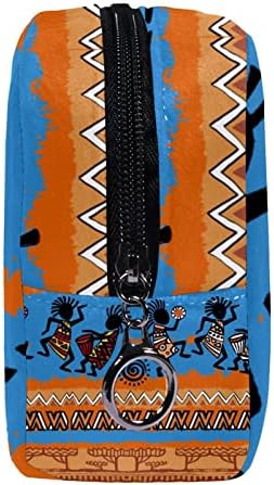Тбуобт Торба За Шминка Патување Козметичка Торбичка Торбичка Чанта Чанта Со Патент, Етничка Племенска Уметност Танцување Индиски