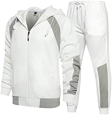 Ленти за ленти мажи за мажи спортска облека постави есенски зима 2 парчиња патент џемпер+панталони костуми мажи