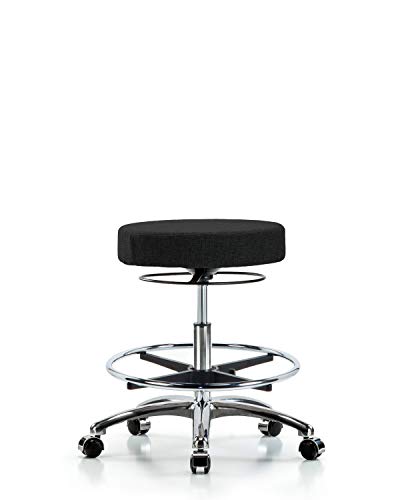 Седење Labtech LT42557 Столче за средна клупа, ткаенина, хромирана база/прстен за нозе/тркала, Бургундија, Бургундија
