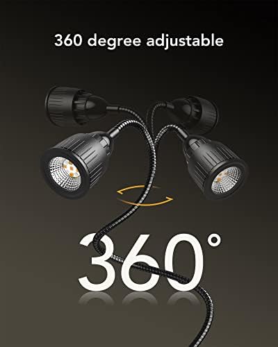 Светилка за влекачи Honpal, LED UVA UVB 10.0 рептил со 360 ° ротирачко црево и прекинувач за тропски желки, гуштери, камиони