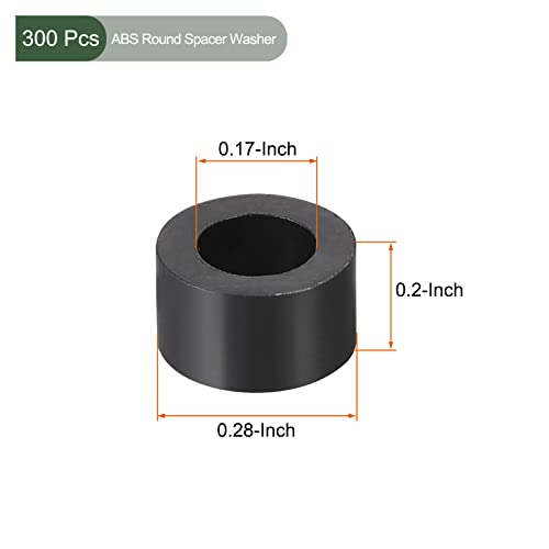 Yokive 300 парчиња црна тркалезна растојание, а не мијалници со навој со висока изолација, одржувајте ја висината конзистентна, одлична