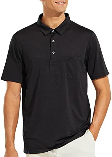 Haimont Mens Polo кошули Краток ракав Брз сув маички за голф со џебна работа со голф за голф -пешачење обична кошула