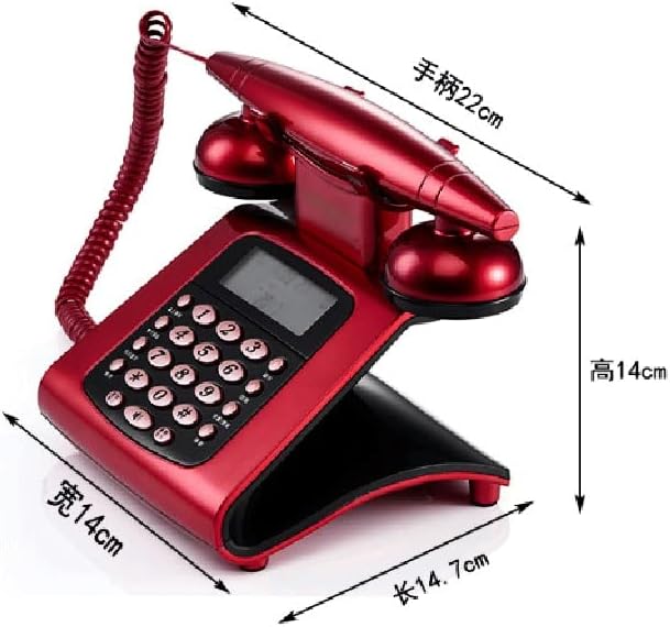 Lhllhl антички кабелски фиксни телефонски фиксни ретро телефонско копче бирање гроздобер декоративни телефони за домашно семејство