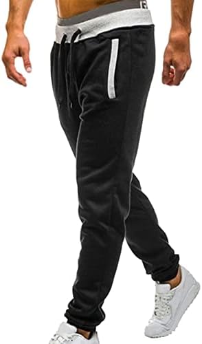 Машки стрии во тешка категорија со тешка категорија на тешка категорија, директно лабава лабава атлетска џогер панталони со џебови плус