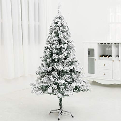 Снег снег се собра елка гола дрво, материјал ПВЦ вештачки шарки со бор со метална декорација на метална штанд, лесна за склопување-2.4м