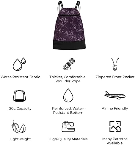 Ранец за врвки За Жени | Издржлив Лесен Ранец За Теретана Со Графички Дизајни | Одличен За Чанти За Врвки за Теретана, Патување И Ноќевања