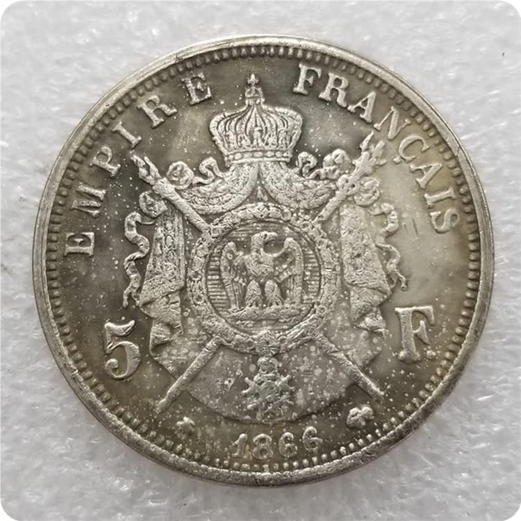 Француски 1863-А,1862,1863,1864,1865,1866 Франција 5 Франк Сребрен Долар