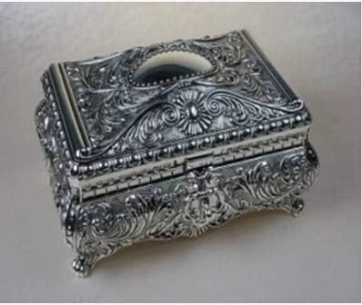 Модна гроздобер панк на Енкус Сениорска кутија за накит од калај метал врежана класична декоративна шема Исклучителна декорација Z009