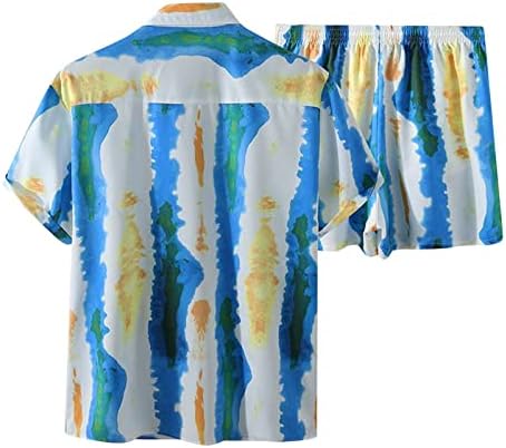 Врвови на плажа Хавајски свртуваат кратки печатени јаки од шорцеви, случајни модни црни смоки од костуми за мажи