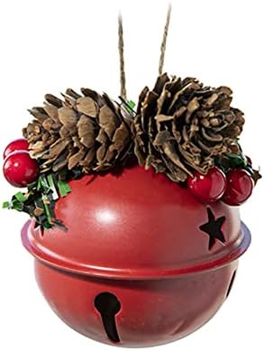 Декорација на новогодишна елка креативна златна црвена метална bellвоно приврзова Божиќна декорација Pinecone црвен овошје приврзок Нова