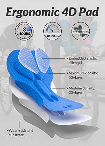 Машка машка велосипедска долна облека 4Д -подложни шорцеви за велосипеди за велосипеди велосипед велосипед за велосипеди MTB -лагерски шорцеви