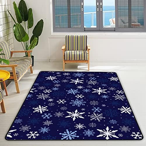 Xollar 72 x 48 во големи детски области килими сини снегулки starвезда мека расадник бебе плејматски килим за детска просторија за