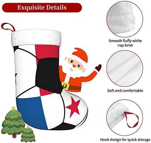 Cutedwarf Panama Soccer Cristma Codrings Божиќни украси на дрво Божиќни чорапи за Божиќни празнични забави подароци 18-инчи