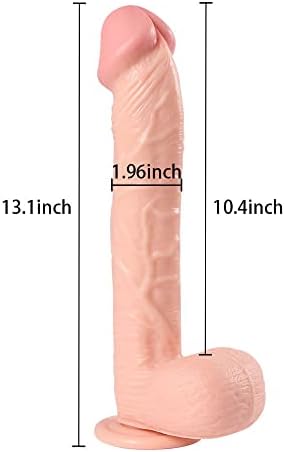Wemay 13 инчи реална преголема преголема долга дилдо животна огромна секс играчка со моќна вшмукување чаша g место флексибилно