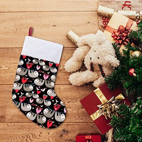 Loversубовници лемури образец Божиќно порибување Божиќни чорапи торбичка куќа семејство Божиќ декор