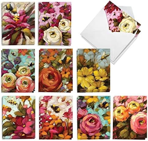 Најдобра компанија за картички 20 разновидни благодарни белешки сет 4 x 5,12 инчи со пликови цветања и пчели AM10348Tyg-B2X10